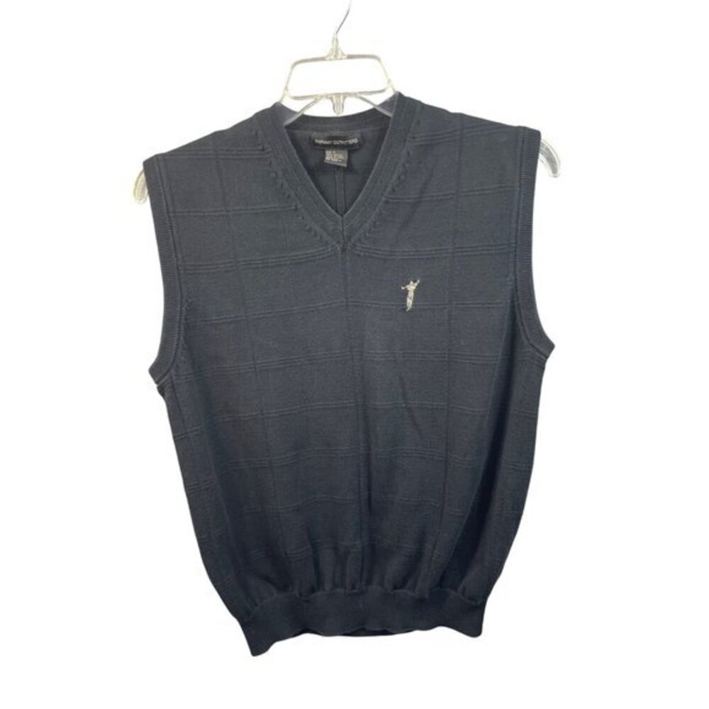 Fairway Outfitters Mens Vest Golf Sleeveless V Neck Sweater Black‎ Large